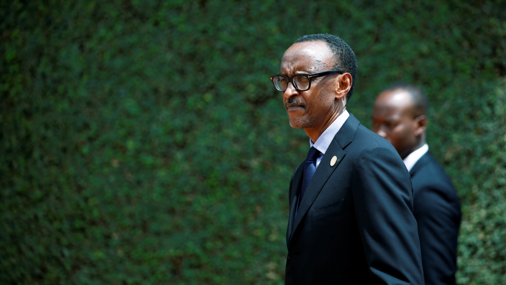 Rwandan President Paul Kagame arrives for a commemoration ceremony of the 25th anniversary of the Rwandan genocide at the Genocide Memorial in Gisozi in Kigali, Rwanda April 7, 2019