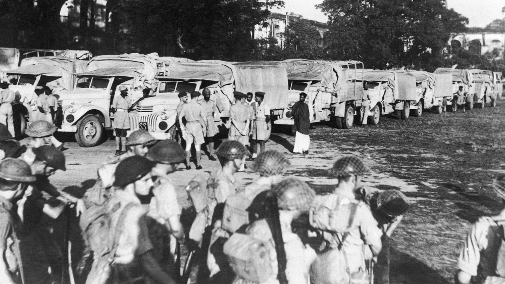 Army lorry convoys, each truck bearing the notice “Food for the People”, are an increasingly common sight in the famine-stricken province of Bengal, India. The army (acting in co-operation with the Be