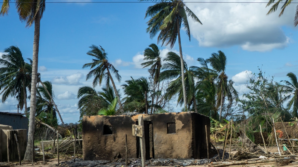 A burnt house in Bangale 2, a village which has suffered a string of attacks by suspected armed fighters in Cabo Delgado province [Tendai Marima/Al Jazeera]