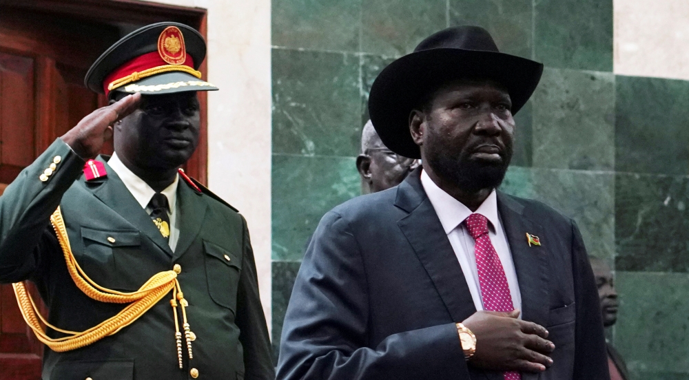 South Sudan President Salva Kiir attends the reopening of the First Session of the Transitional National Legislature, at the Parliament building in Juba