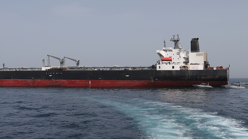 A general view for the MV Al Marzoqah oil tanker under Saudi Arabia flag which was attacked on 12 May 2019 outside Fujairah port, United Arab Emirates, 13 May 2019. Media reports on 13 May 2019 state
