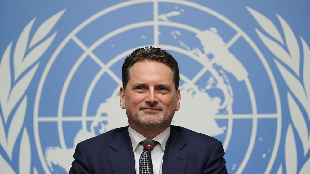 Pierre Krahenbuhl, Commissioner-General of the United Nations Relief and Works Agency for Palestine Refugees in the Near East (UNRWA), attends a news conference in Geneva, Switzerland January 29, 2019