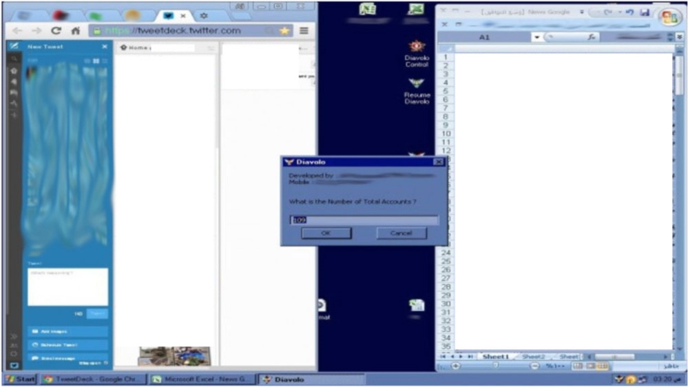 The ad for Diavolo showed it being used for hundreds of accounts [Yarno Ritzen/Al Jazeera]