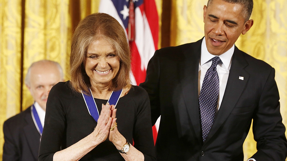 Gloria Steinem and President Obama