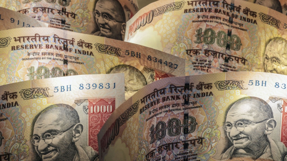 1000 Indian rupees/Bloomberg arrangement of currency