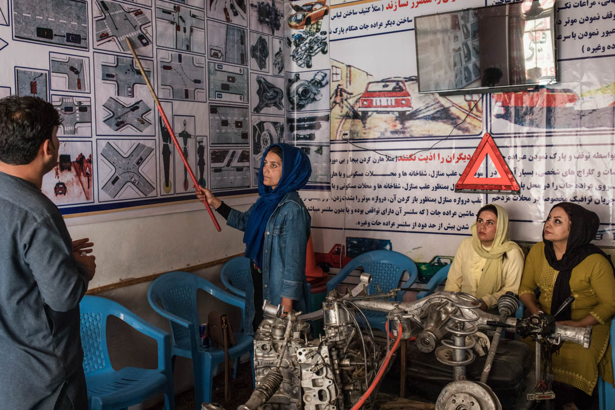 Women drivers in Kabul [Alessio Mamo/Al Jazeera]