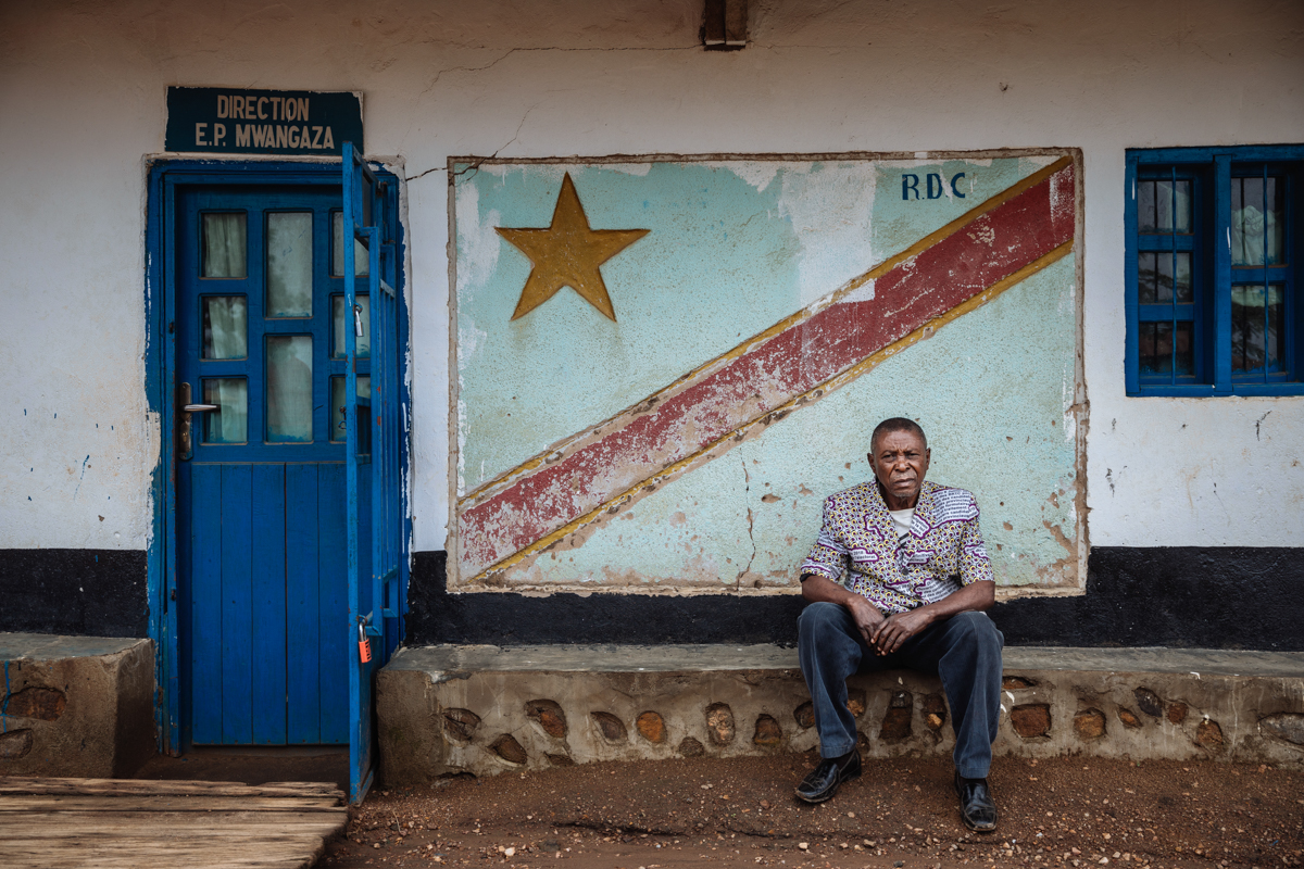 Kahindo Musavuli is the Director of Komanda Primary School where 3,000 students begin their school days with lessons about hand washing and other practices to stop the spread of Ebola. Teachers hope t