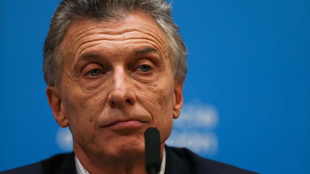 Argentina''s President Mauricio Macri attends a news conference after the presidential primaries, in Buenos Aires, Argentina August 12, 2019