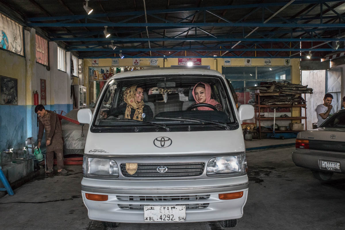 Women drivers in Kabul [Alessio Mamo/Al Jazeera]