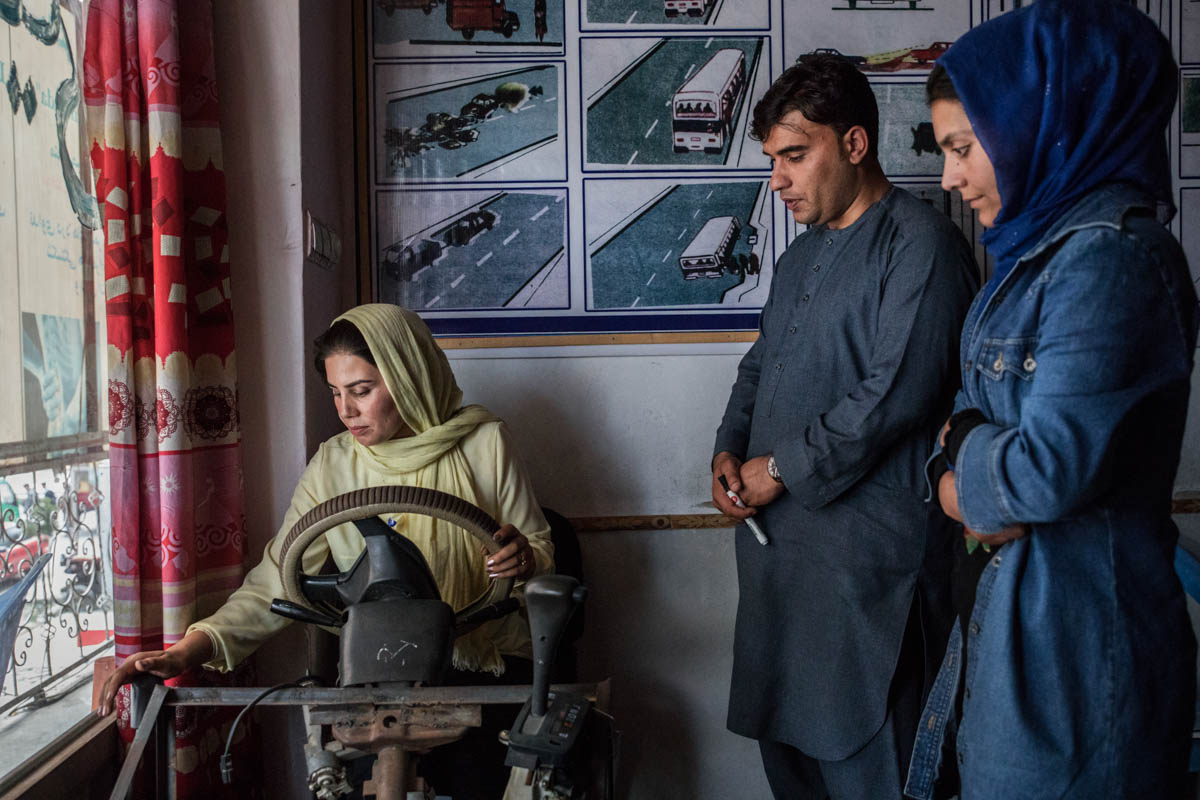 Women drivers in Kabul [Alessio Mamo/Al Jazeera]