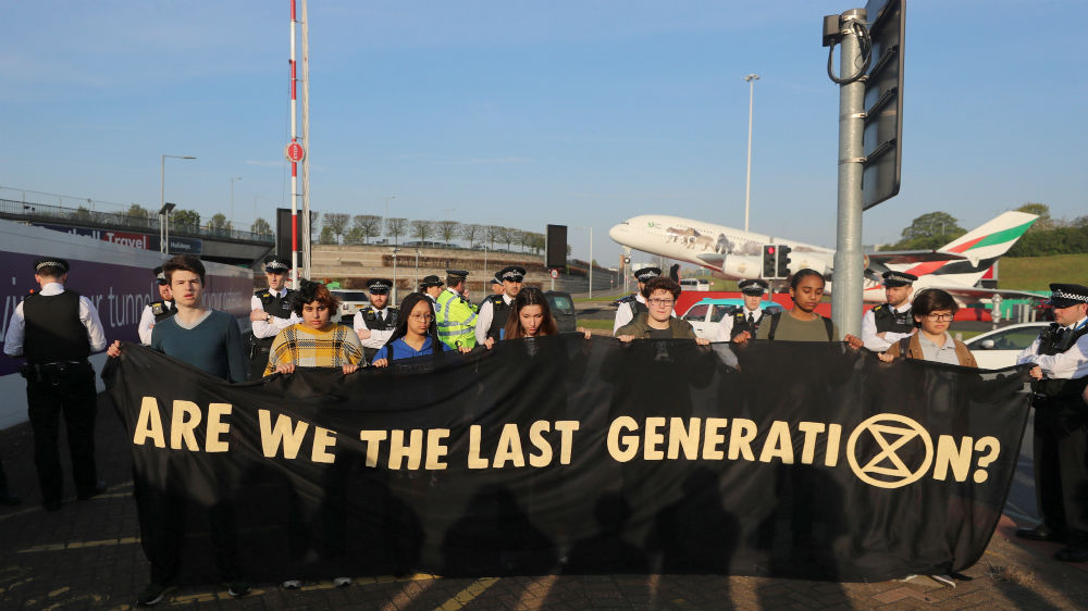 Extinction rebellion protest - heathrow - reuters