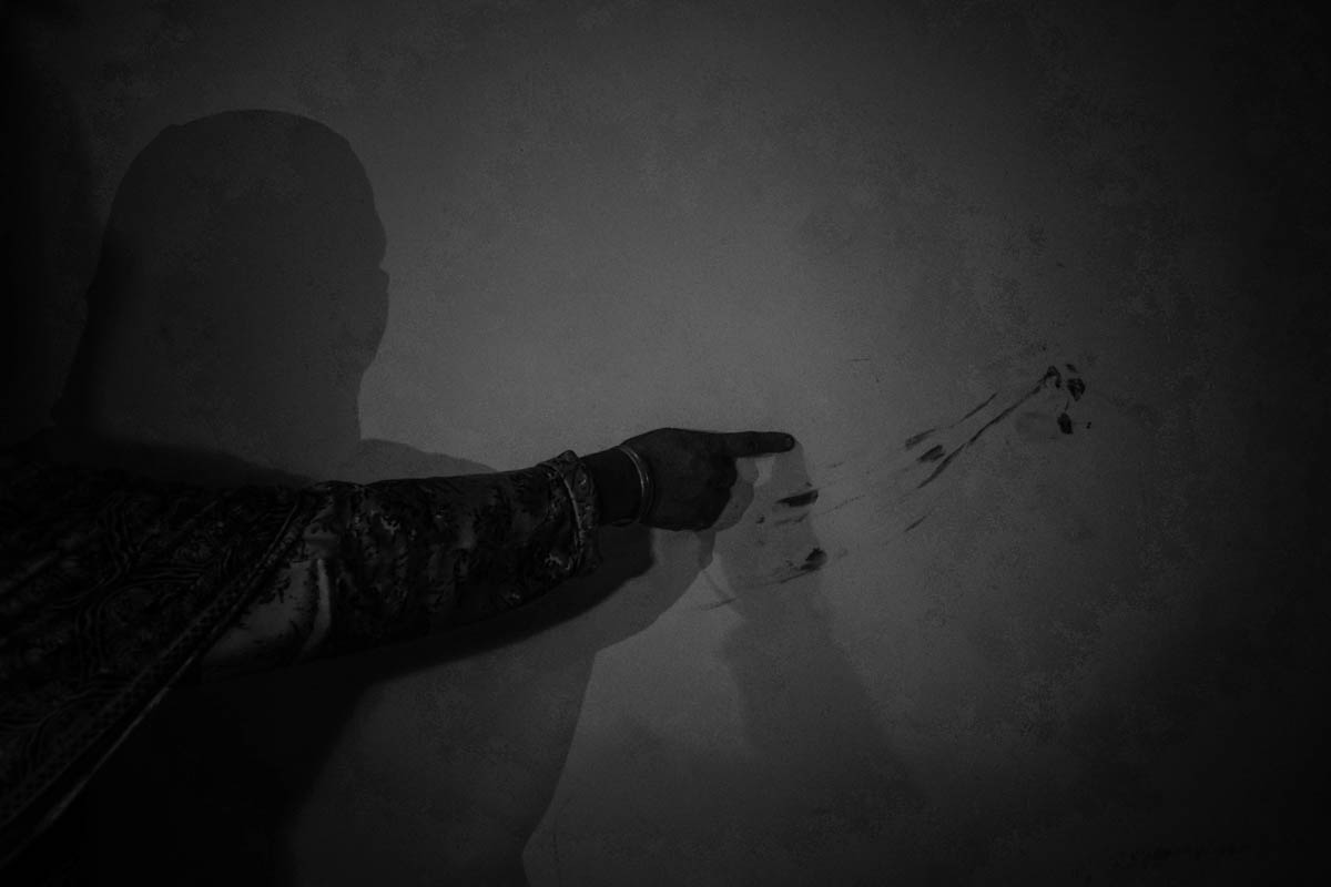 The night of the raid, the police also arrested a teenager named Arif (18) from another house in the neighborhood. His mother showed us blood stains on the wall of her son''s room, where police had dra