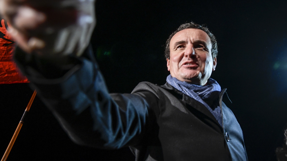 Leader of the Vetevendosje Party and prime ministerial candidate Albin Kurti [Atdhe Mulla/Al Jazeera]