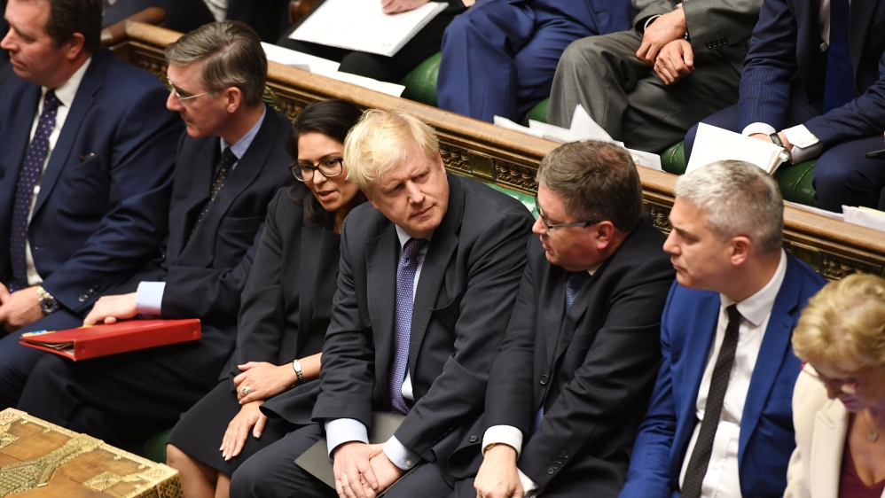 Britain''s Prime Minister Boris Johnson is seen at the House of Commons in London, Britain October 22, 2019