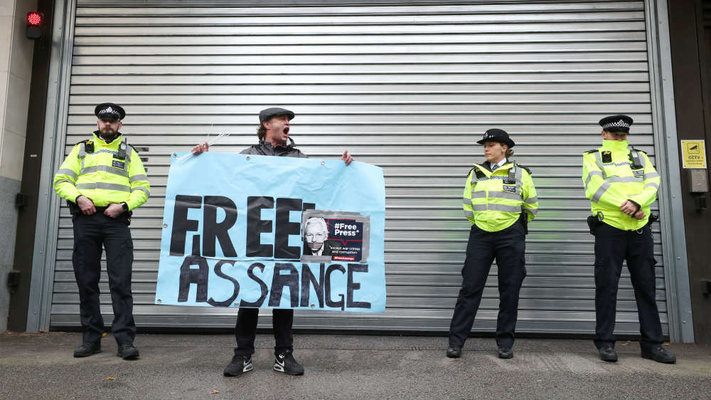 Free Julian Assange protest - reuters