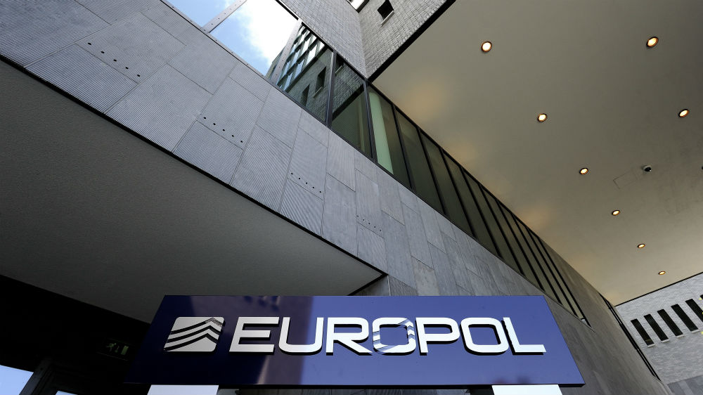 The Europol logo on its building.