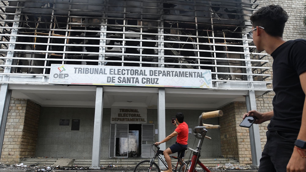 Bolivia protest fire