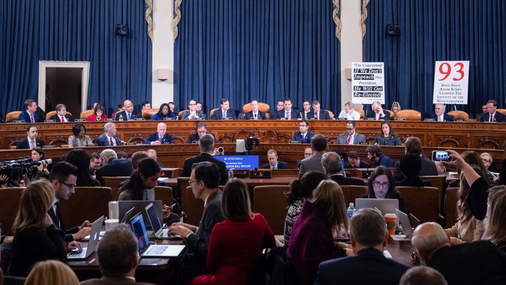 Ukrainian Ambassador William Taylor and Deputy Assistant Secretary George Kent testify during the first public hearings held by the House Permanent Select Committee on Intelligence as part of the impe