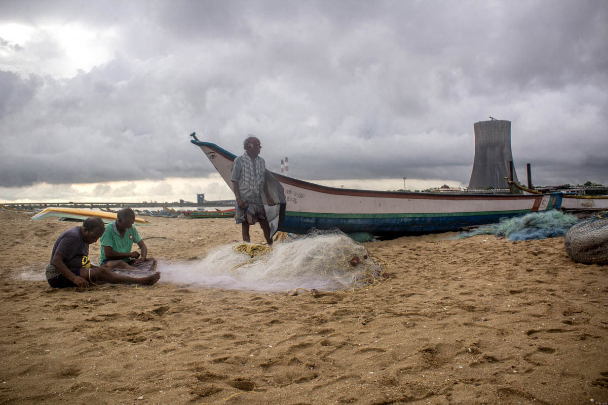 P Chinnaraj, 55, has been unable to even feed his family, with no fish to catch. He says, “You see this ammonia fuming out from the industry, this mixes with water, fishes will not grow in this water.
