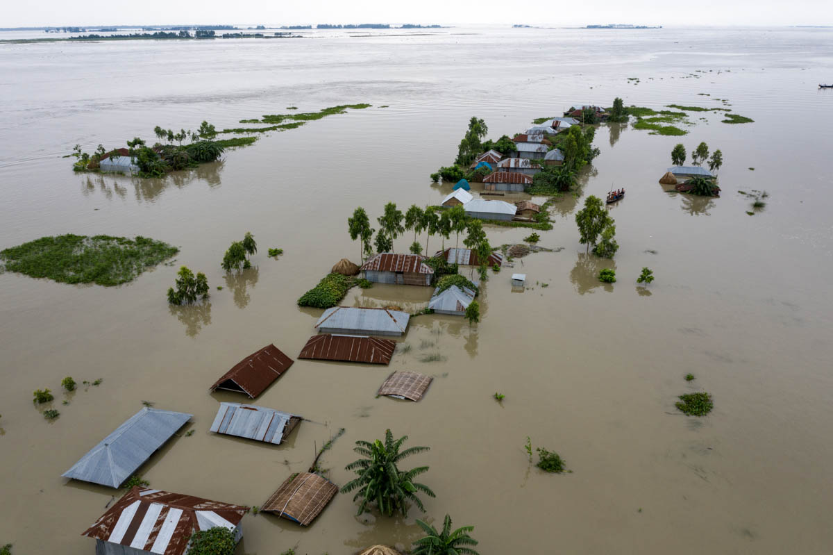 The flood situation in the nine upazilas of the Kurigram district has worsened more due to heavy rainfall and upstream flow of floodwater. Over three lakh people of 72,480 families of nine upazilas ha