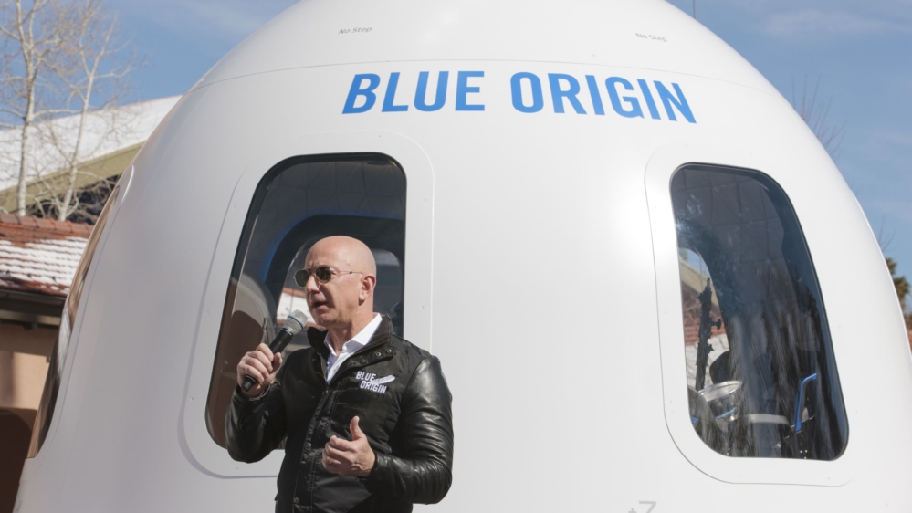Amazon Chief Executive Officer Jeff Bezos Introduces The Blue Origin New Shepard System