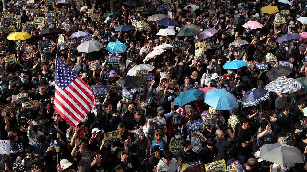 Anti-government protesters attend the "Lest We Forget" rally in Hong Kong, China December 1, 2019. REUTERS/Leah Millis