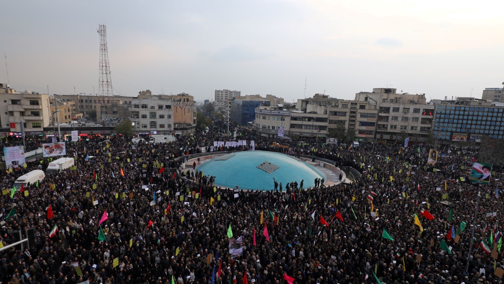 Iranian pro-government protesters attend a demonstration in Tehran,