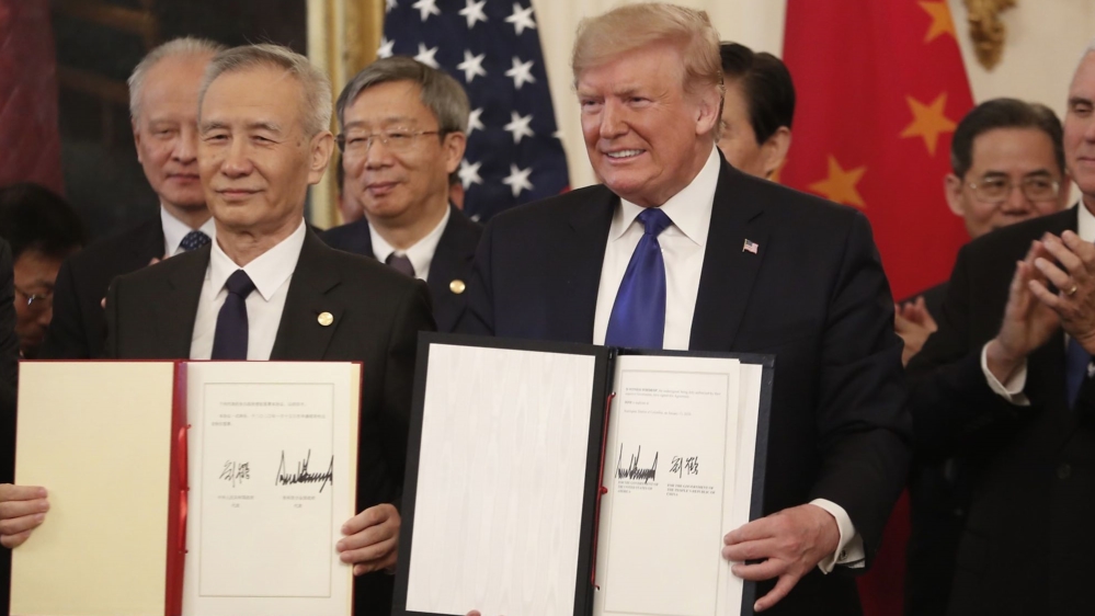 President Trump Holds Signing Ceremony Of Trade Agreement