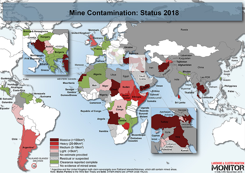 Landmine Monitor 2018 Maps [Courtesy: Landmine and Cluster Munition Monitor]