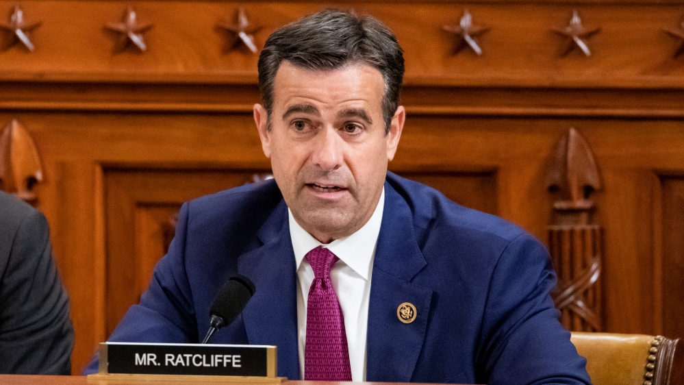 House Rep. John Ratcliffe (R-TX) attends a House Intelligence Committee hearing on Trump impeachment inquiry in Washington