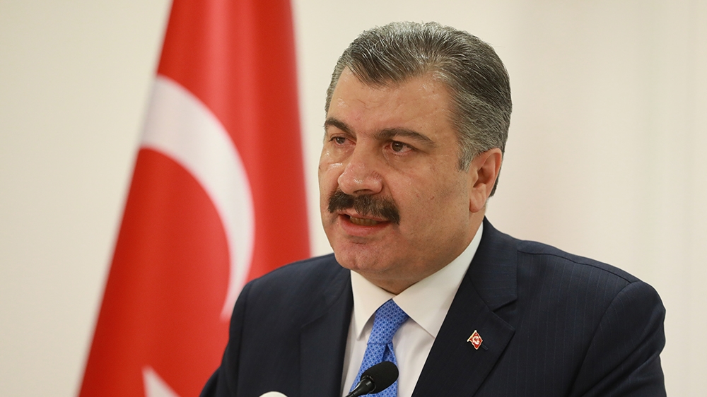 ANKARA, TURKEY - MARCH 11: Turkish Health Minister Fahrettin Koca speaks during a press conference in Ankara, Turkey on March 11, 2020. Turkish minister says first case of coronavirus confirmed in the