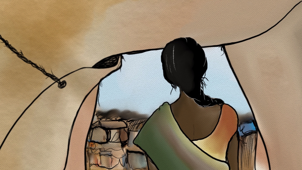 View from my window - India labour colony - Illustration
