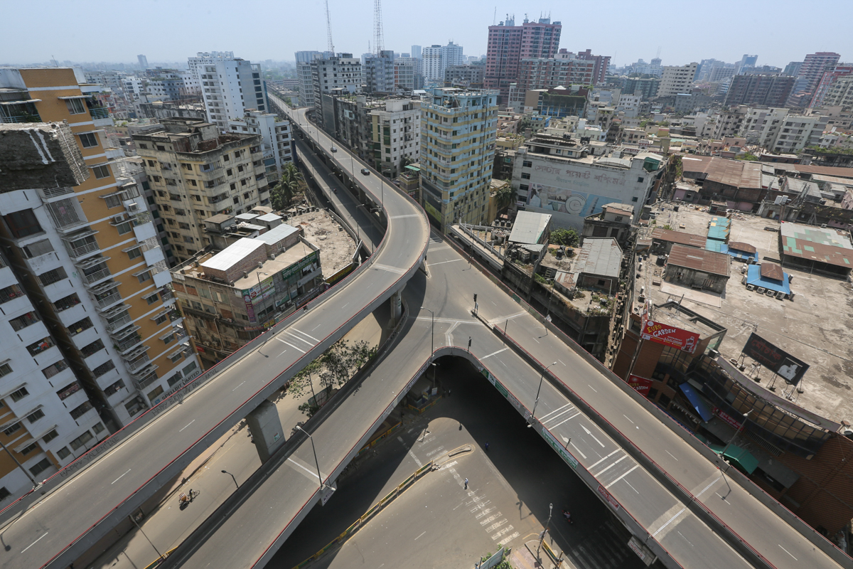 1. The streets of Dhaka city have become almost empty during the lockdown over Covid-19. Mahmud Hossain Opu/Al Jazeera