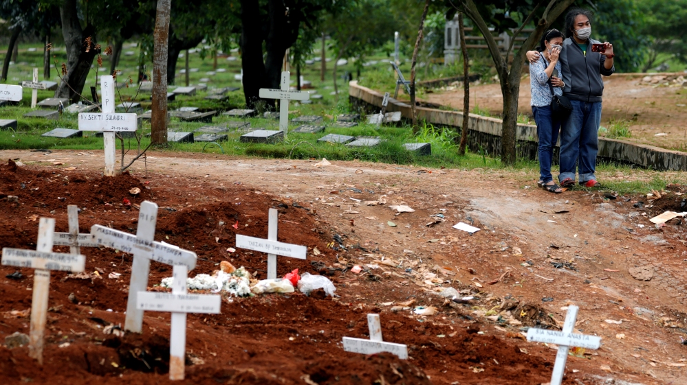 Cemetery area for coronavirus disease (COVID-19) victims in Jakarta