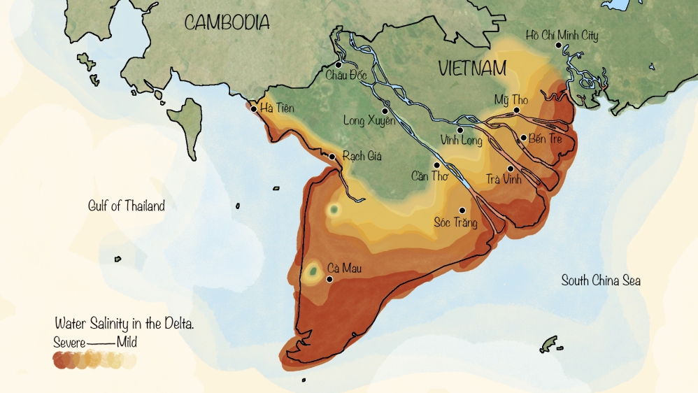 Illustration - Vietnam Mekong Delta [Zoe Osborne/Al Jazeera]