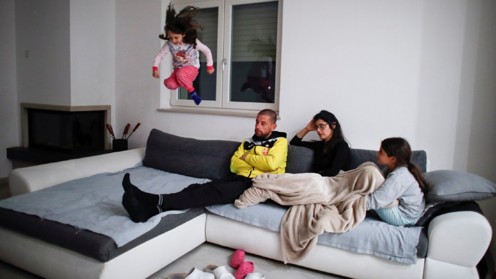Italian family in lockdown - reuters