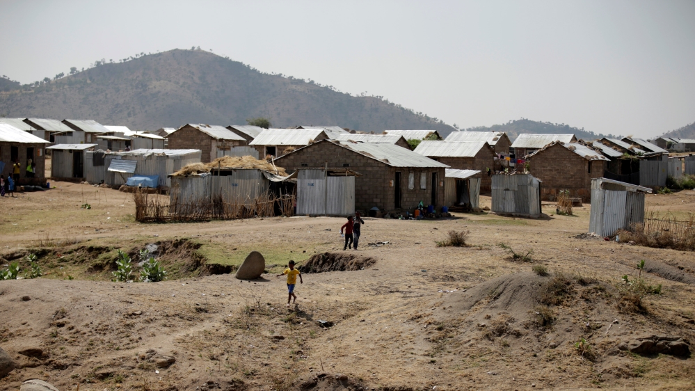 Eritrean refugee children play within Hitsats refugee camp in Tigrai region