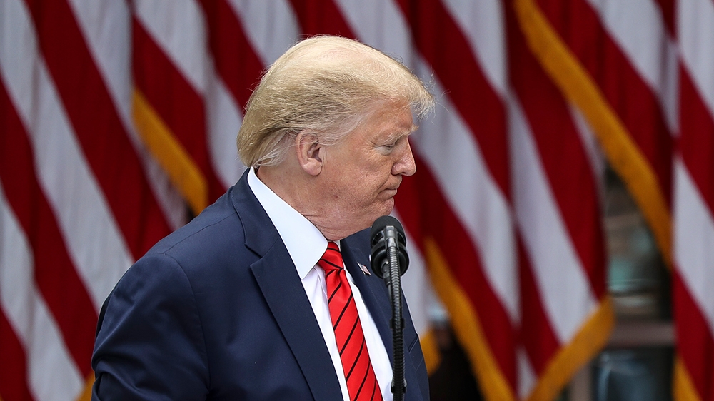 epa08415823 US President Donald J. Trump speaks during a press briefing on coronavirus testing in the Rose Garden of the White House in Washington, DC, USA, 11 May 2020. EPA-EFE/Oliver Contreras / PO