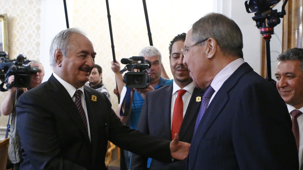 General Haftar, commander in the Libyan National Army, meets with Russian Foreign Minister Lavrov in Moscow