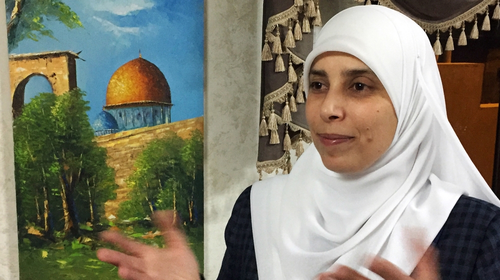 Ahlam al-Tamimi is photographed during an interview in her home in the Jordanian capital of Amman. Al-Tamimi, a Hamas activist on the FBI's list of Most Wanted Terrorists, said she is relieved Jordan'