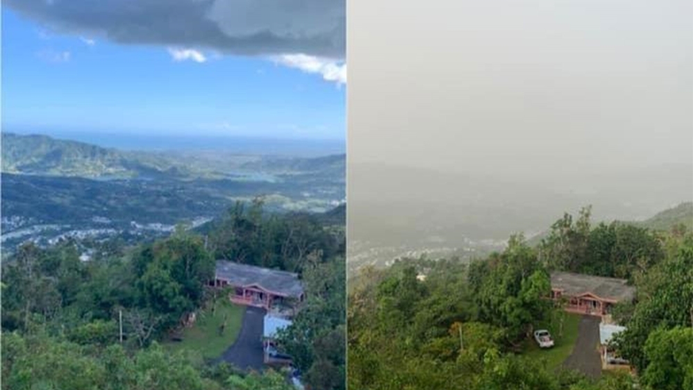 Before and after - Over Puerto Rico in the worst Saharan Sand event on over 50 years.