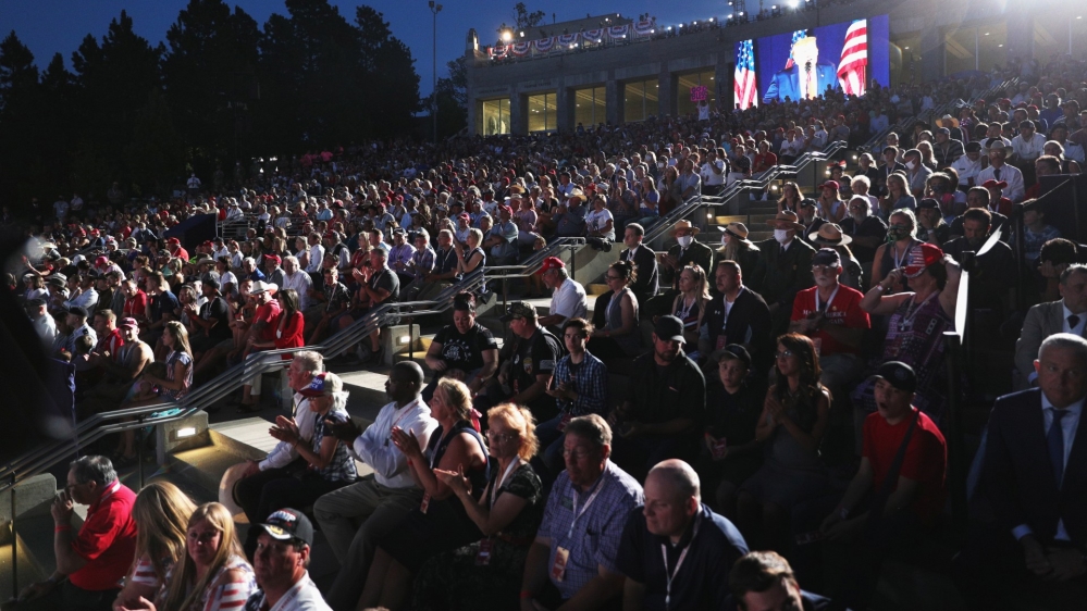 U.S. President Trump and first lady Melania Trump attend South Dakota's U.S. Independence Day Mount Rushmore fireworks celebrations at Mt. Rushmore in South Dakota