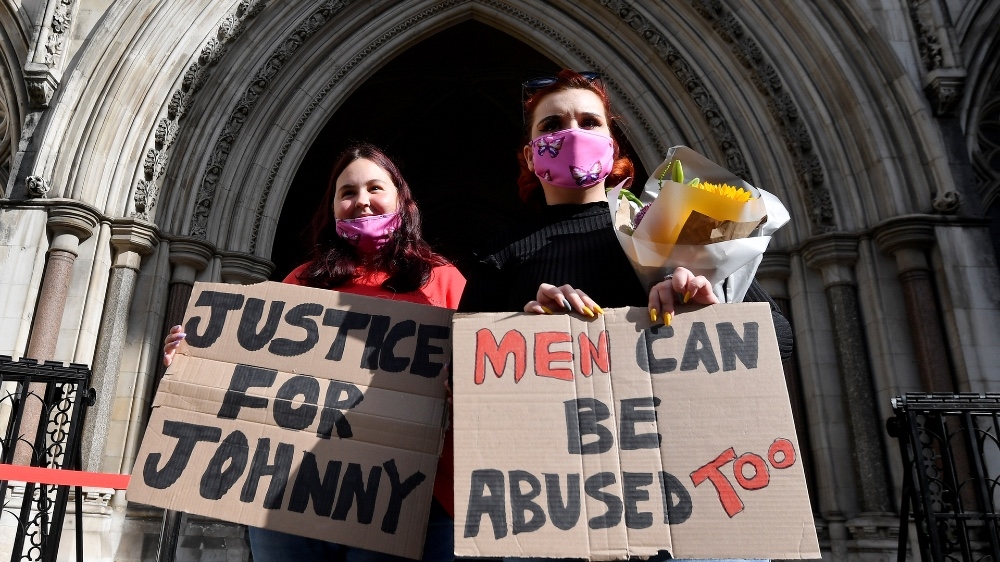 Actors Johnny Depp and Amber Heard at the High Court in London