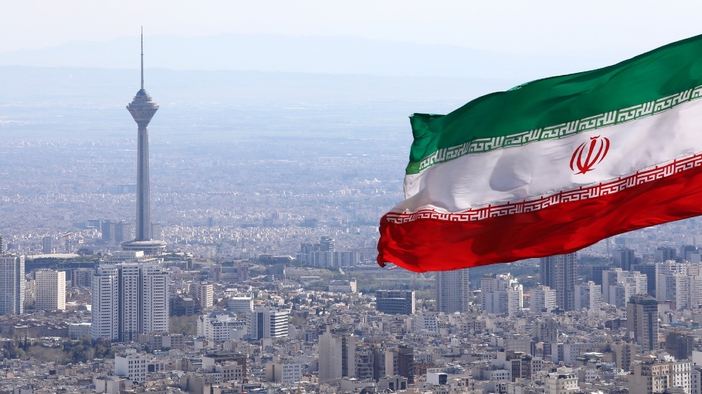 Iran flag Tehran