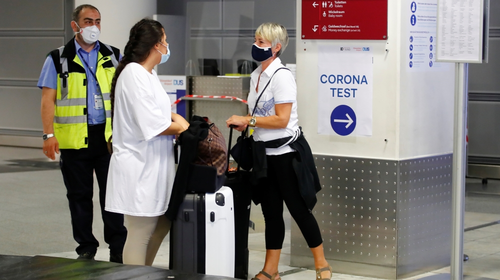 Corona test centre at Duesseldorf Airport