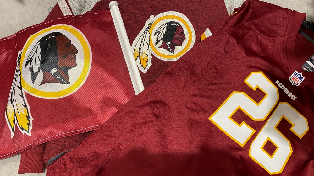Washington Redskins attire for sale at a store in Virginia