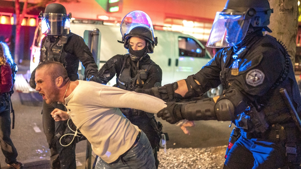 Far Right Activists Rally In Portland To Counter The Anti-Police Protesters