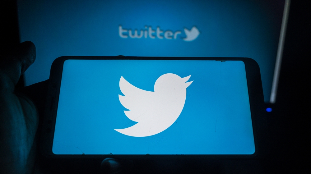 Twitter logo displayed on a phone screen in Tehatta, Nadia, West Bengal, India on June 16, 2020. Twitter is launching two new features: The ability to save a tweet as a draft, as well as the ability t