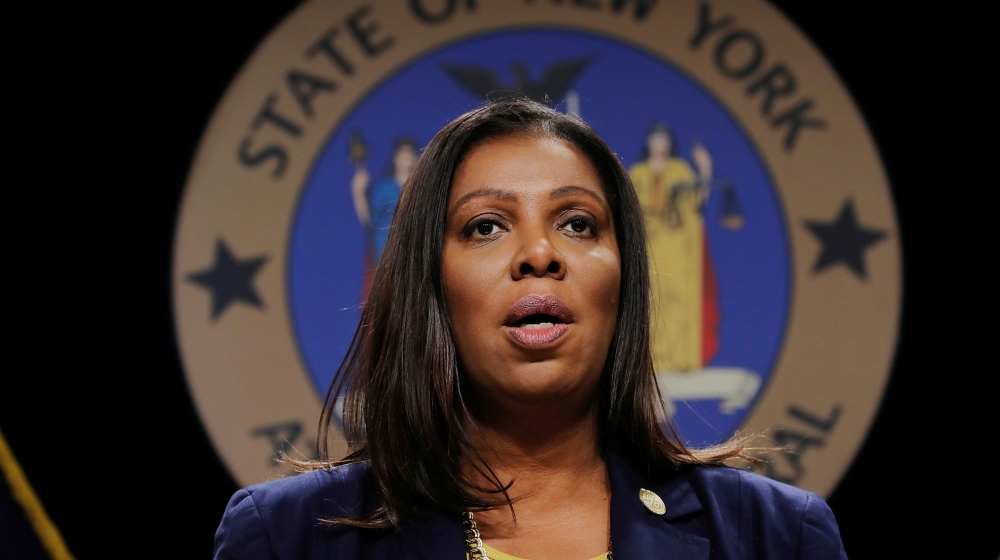 New York State Attorney General, Letitia James, announces a lawsuit by the state of New York against e-cigarette maker Juul Labs Inc in New York City, U.S., November 19, 2019. REUTERS/Lucas Jackson