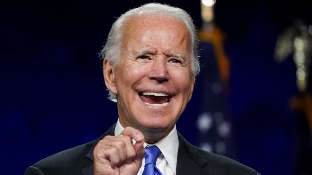 Former U.S. Vice President Joe Biden accepts the 2020 Democratic presidential nomination